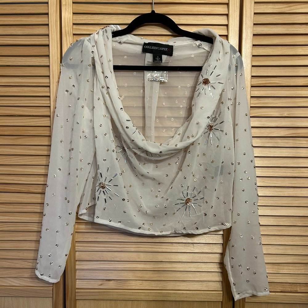 Colleen Lopez Holiday Sequins Top